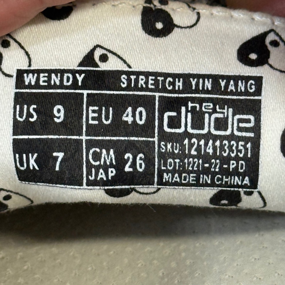 Hey Dude Wendy Stretch Yin Yang Grey Knit Slip On Loafer Shoe 121413351 Womens 9 - Picture 15 of 16